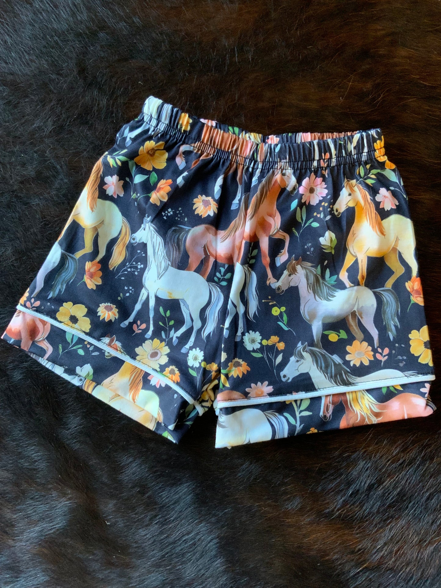 Black Horsing Around Pajama Set