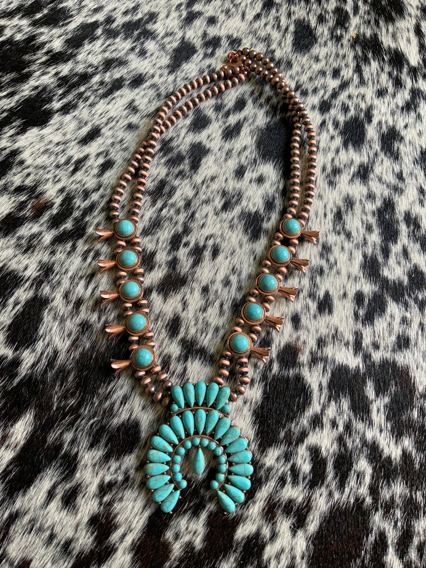Turquoise Crestwicke Copper Pearl Necklace