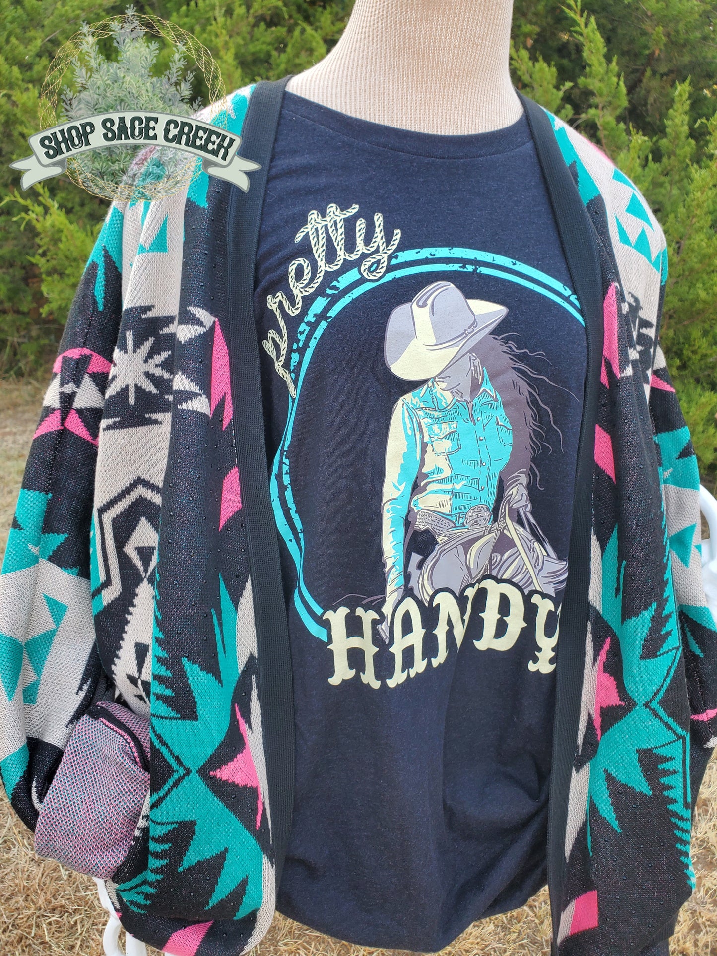 Sassy Frass Knit Sweater with Black Rhinestones