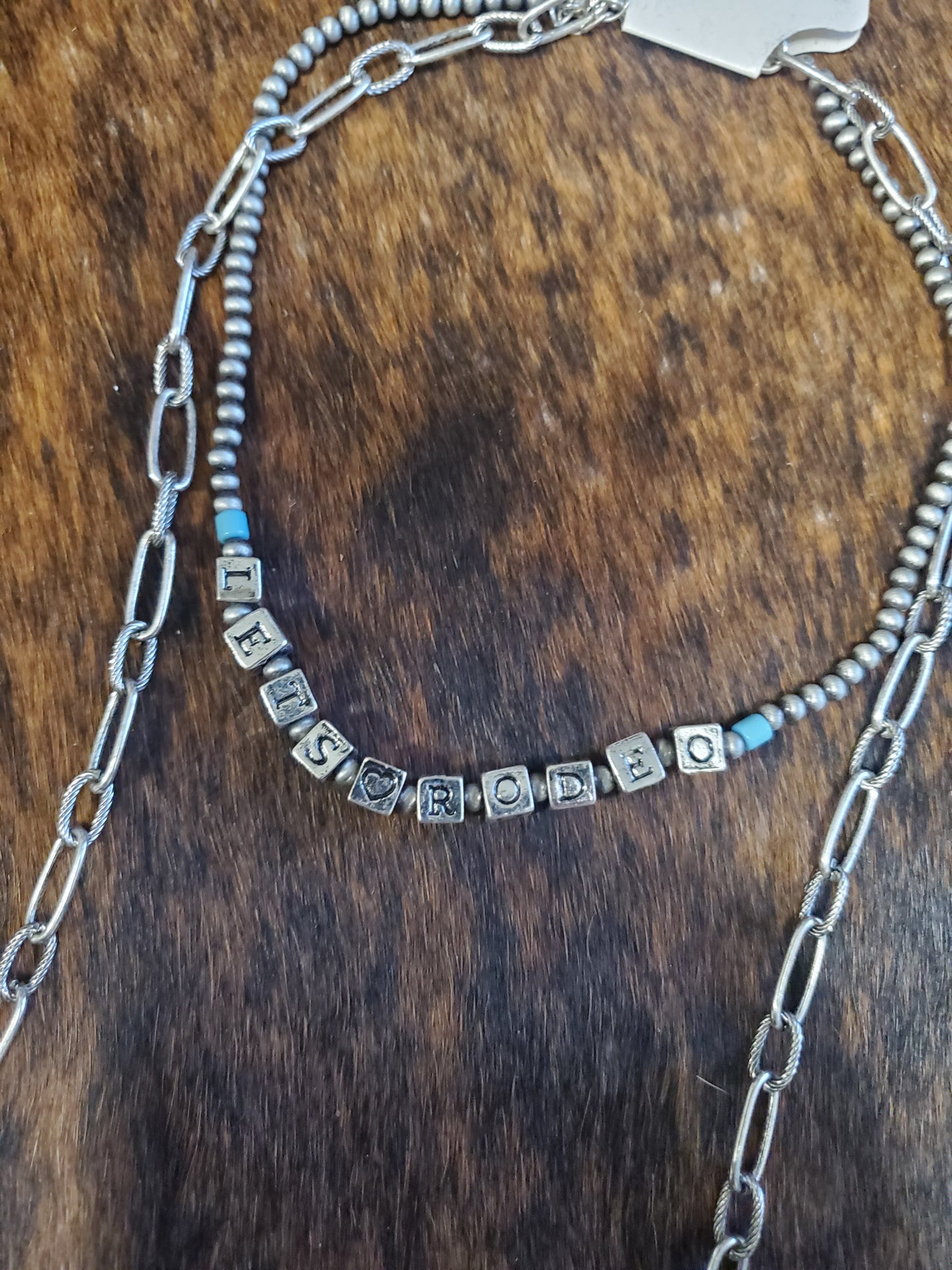 Let's Rodeo Horse Pendant Layered Necklace