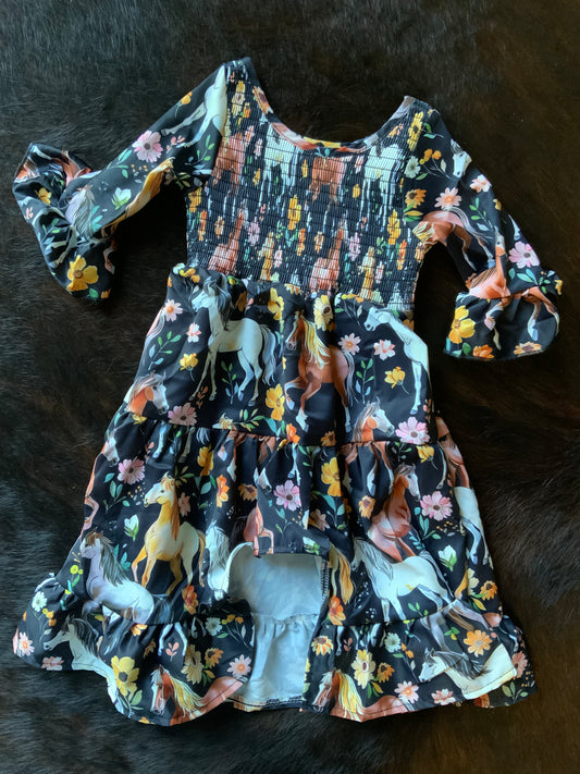 Black Horsing Around High Low Dress