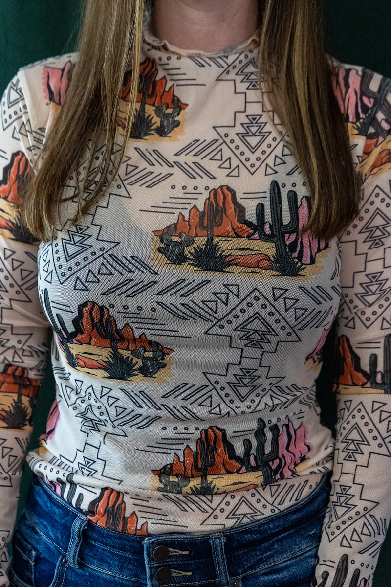 Western mesh top