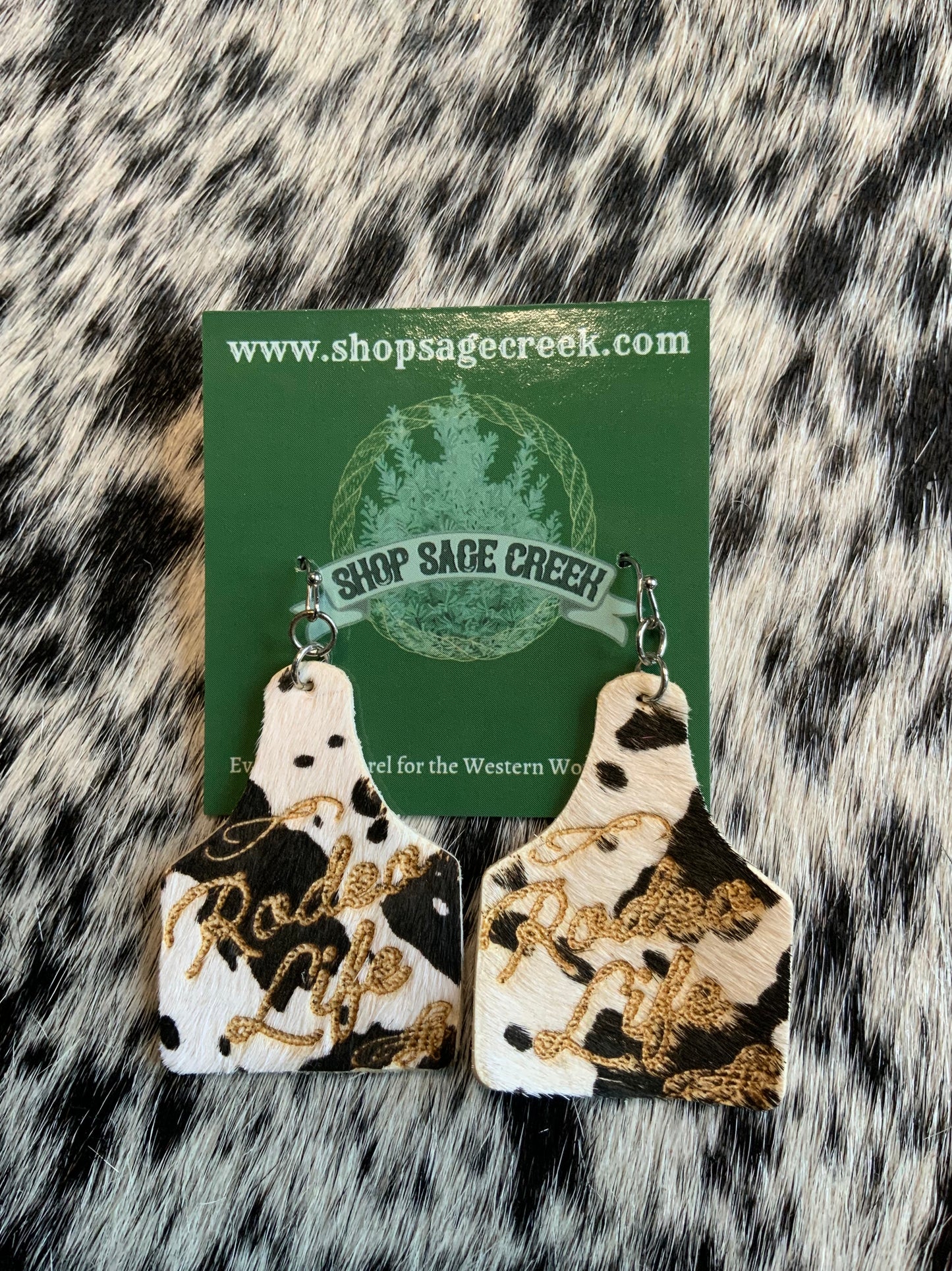 Rodeo Life Cattle Tag Earrings