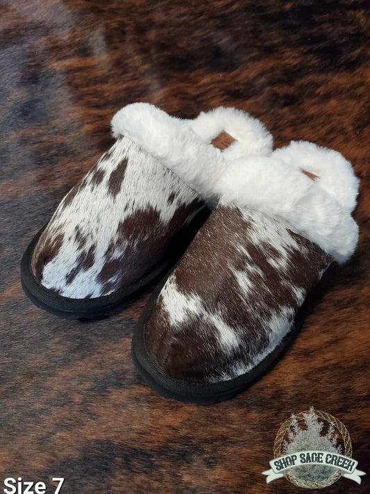 Black Mooey Christmas House Shoes