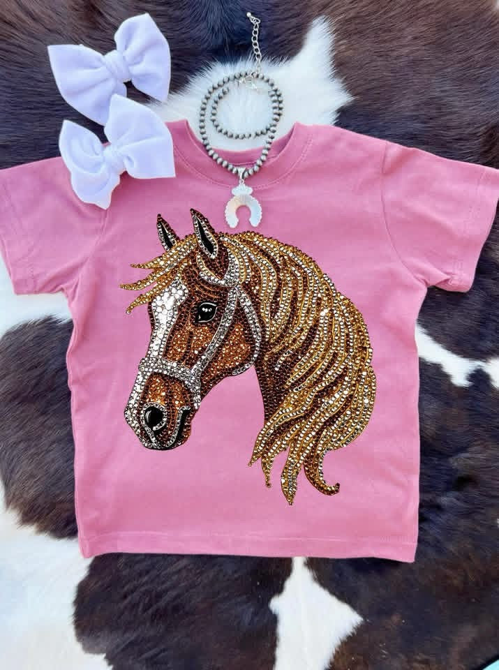 Rhinestone Horse Tee