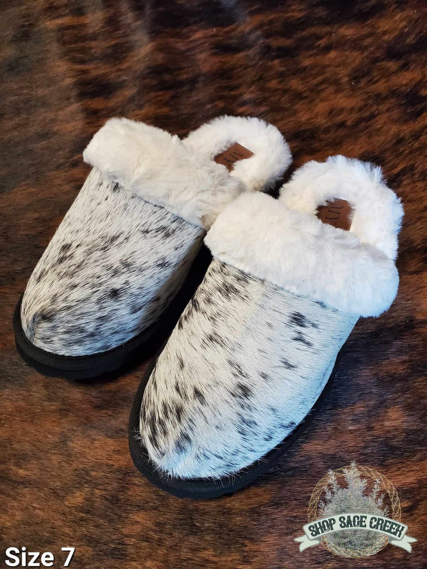 Black Mooey Christmas House Shoes