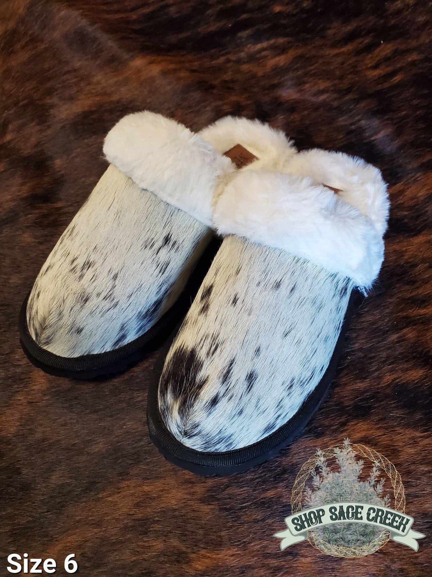 Black Mooey Christmas House Shoes