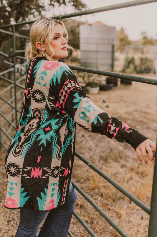 Sassy Frass Knit Sweater with Black Rhinestones