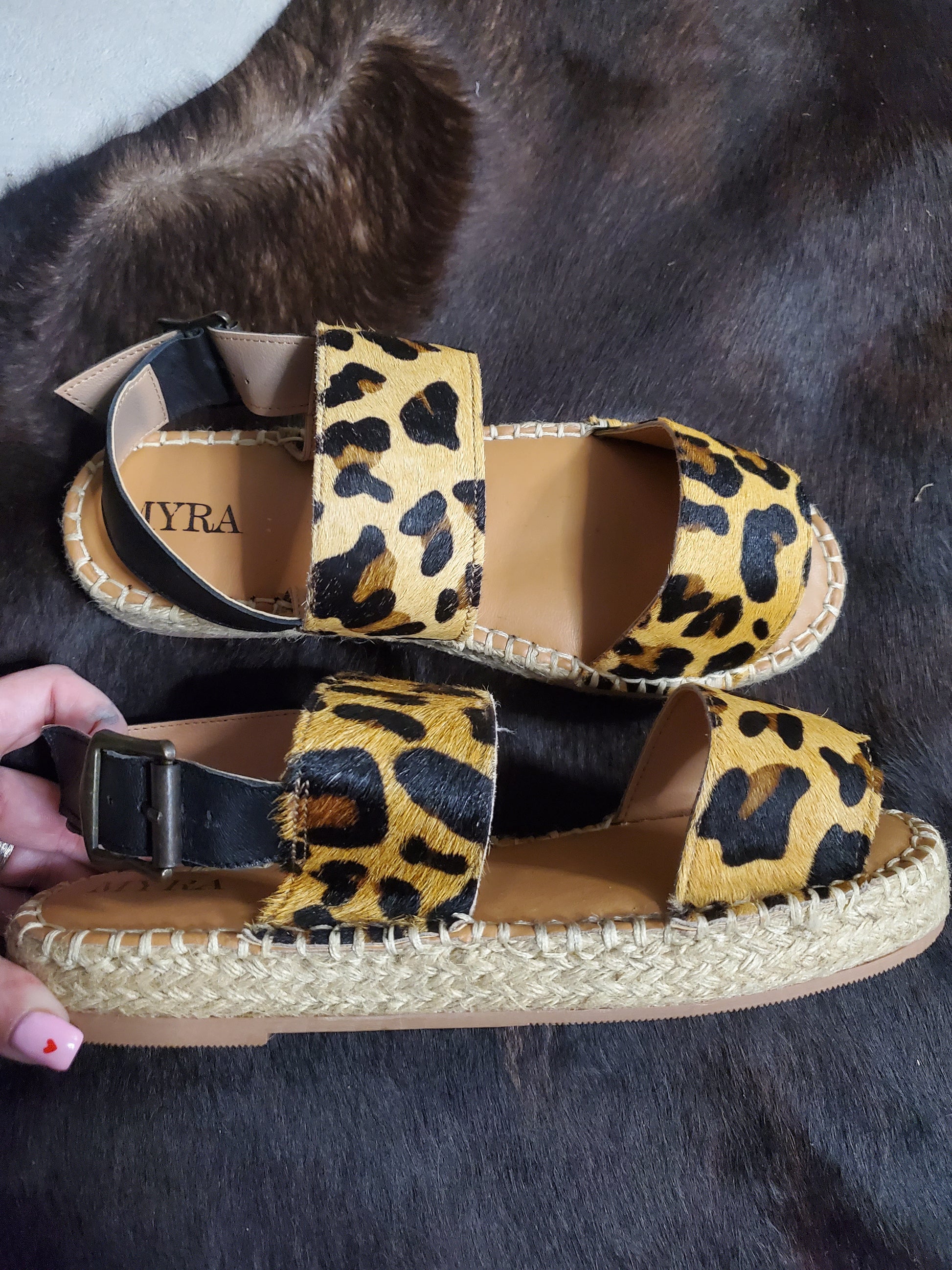 Womens Myra leopard espadrille sandals on sale