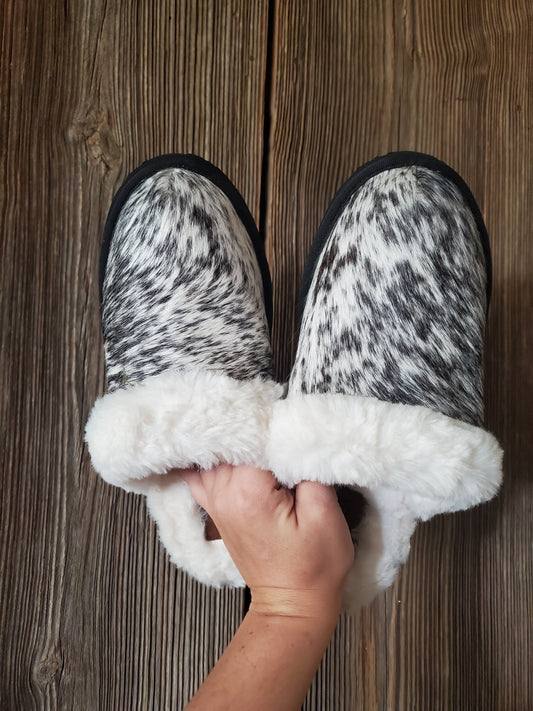 Myra cowhide womens house shoes slippers