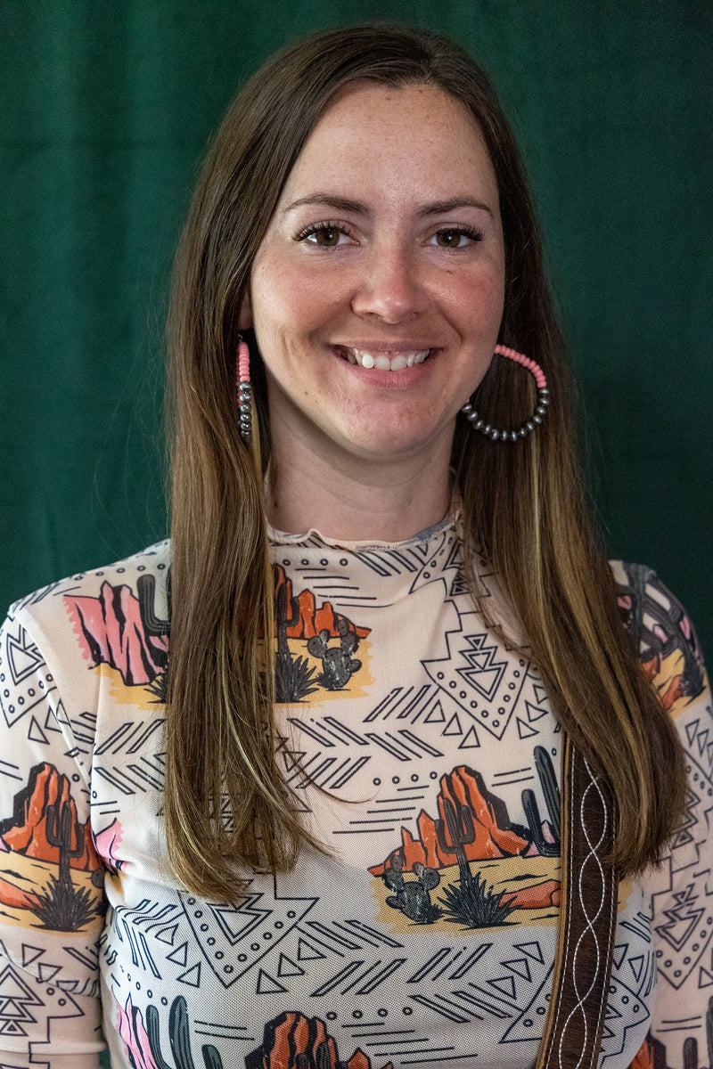 Pink and silver earrings 