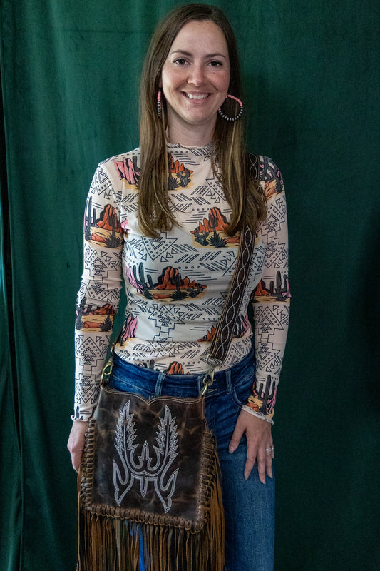Western fringe purse