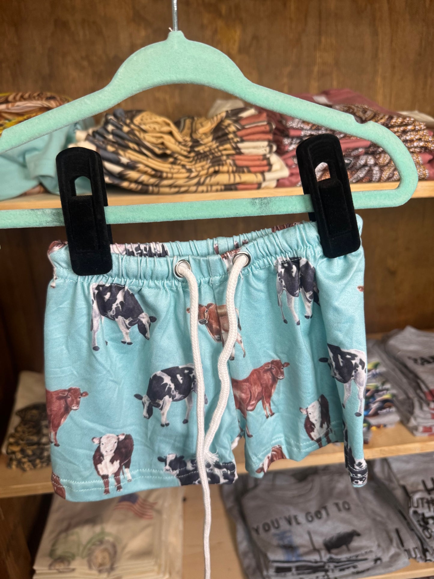 Blue Shorts with Cows for Children