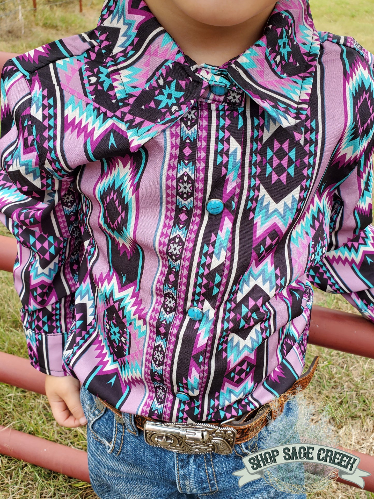 Punch of Lavender Children's Button Up Top
