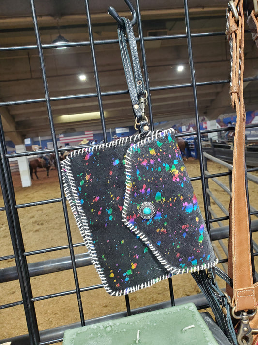 Galaxy Fire Leather & Hair On Purse