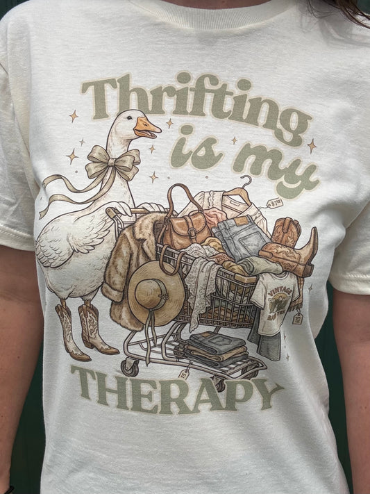Thrifting Is My Therapy Tshirt