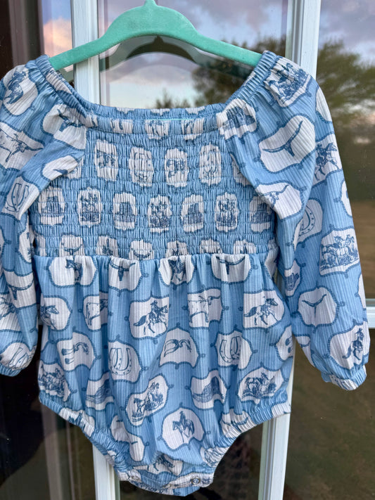 Children’s Blue Buckaroo Longsleeve Onesie