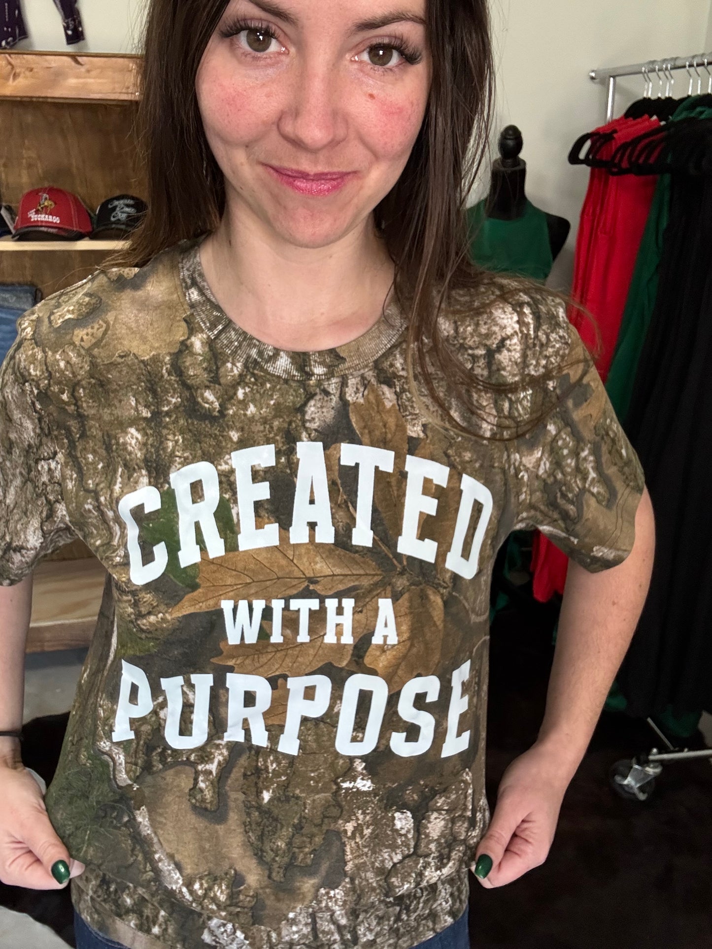 Created With A Purpose Camo Tshirt