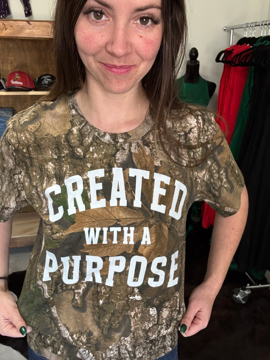 Created With A Purpose Camo Tshirt