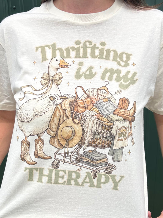 Thrifting Is My Therapy Tshirt
