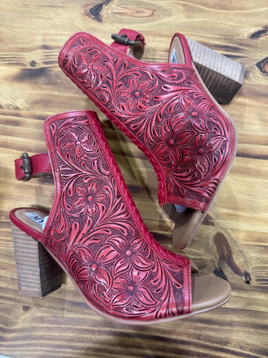 Monika Hand Tooled Red Heels
