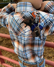 Load image into Gallery viewer, Blue Plaid Button Up Shirt