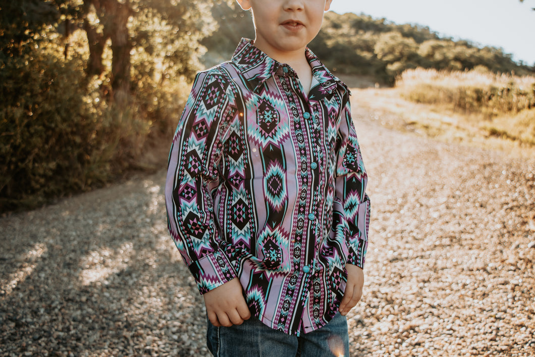 Punch of Lavender Children's Button Up Top