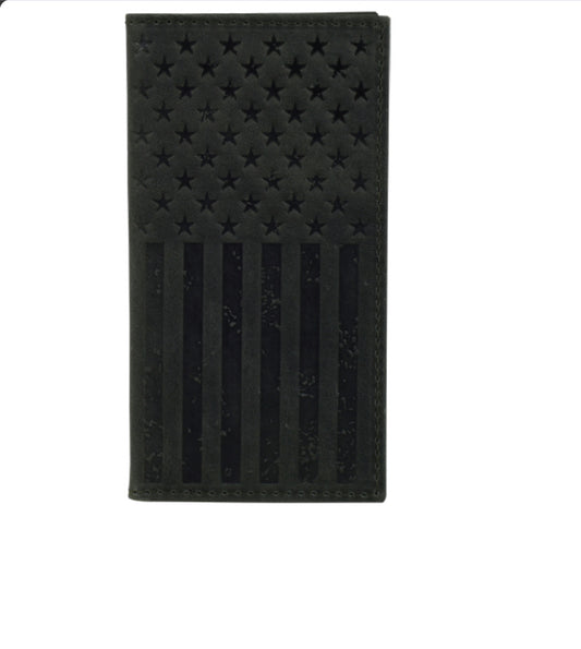 Justin Genuine Leather Junior Wallet with Graphite Flag