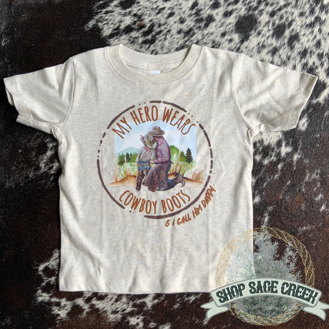 My Hero Wears Cowboy Boots Children's T-Shirt
