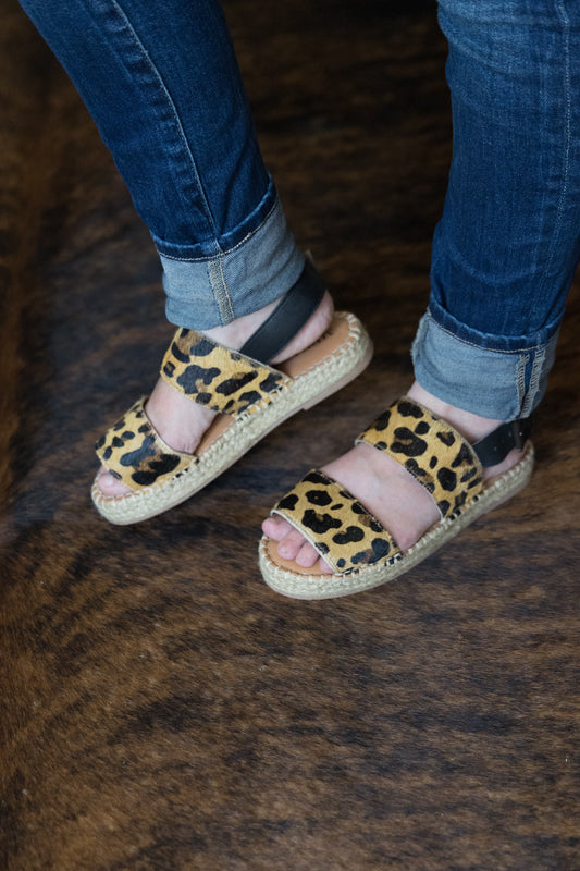 Leopard espadrille sandals