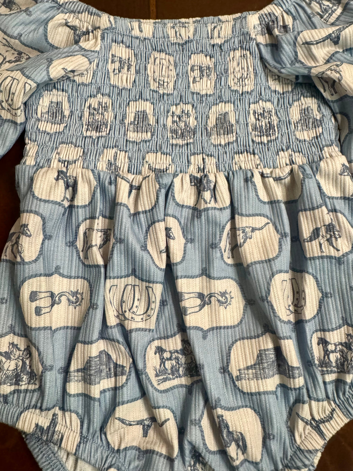 Children’s Blue Buckaroo Longsleeve Onesie