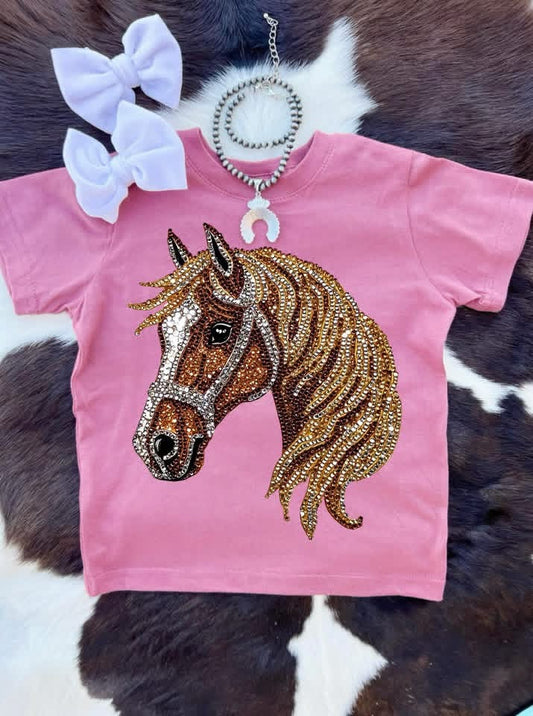 Rhinestone Horse Tee