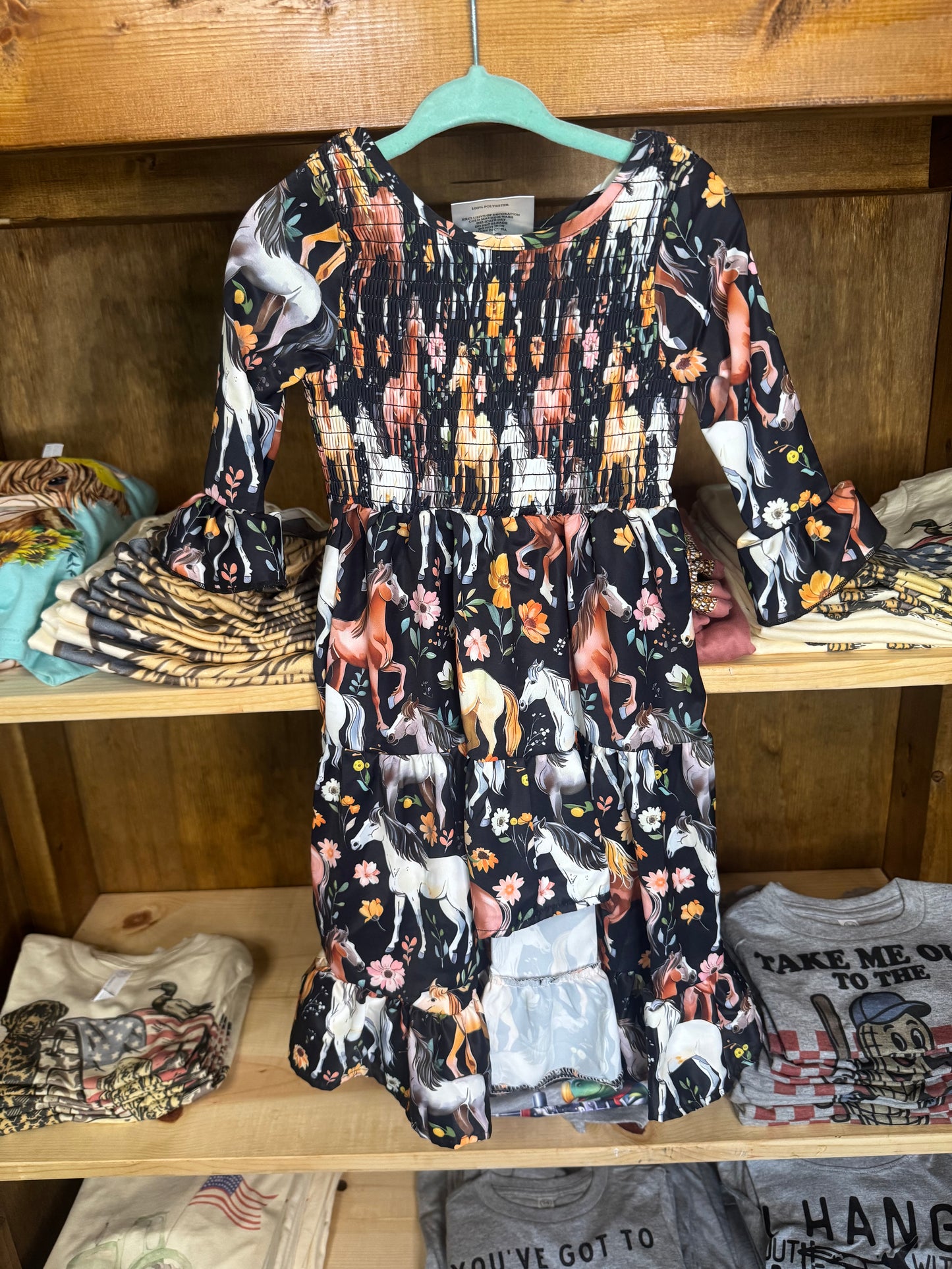 Black Horsing Around High Low Dress
