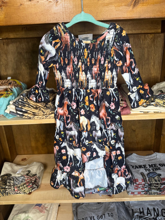 Black Horsing Around High Low Dress