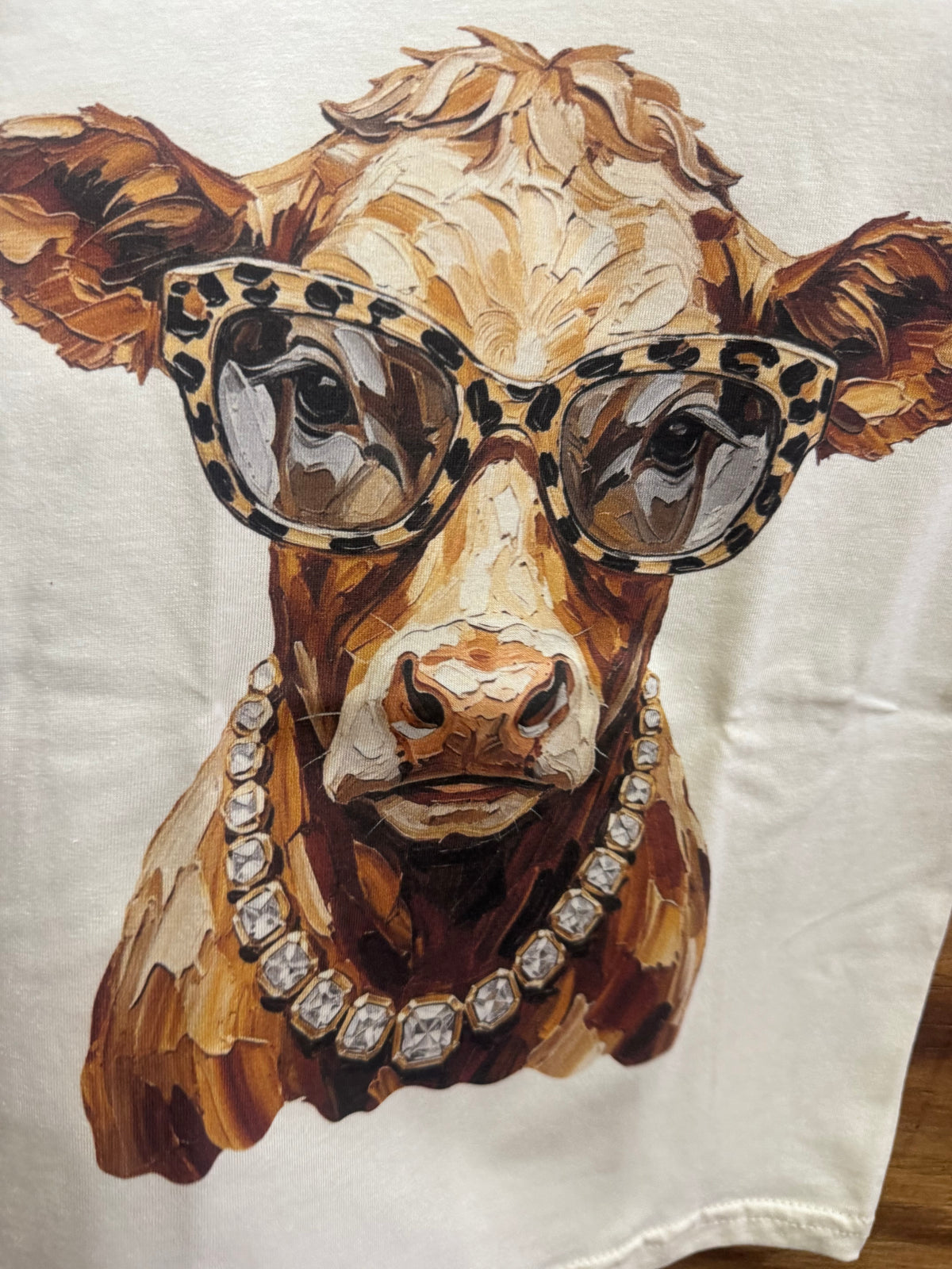 Bougie cow Tshirt for children or adults on cream background 