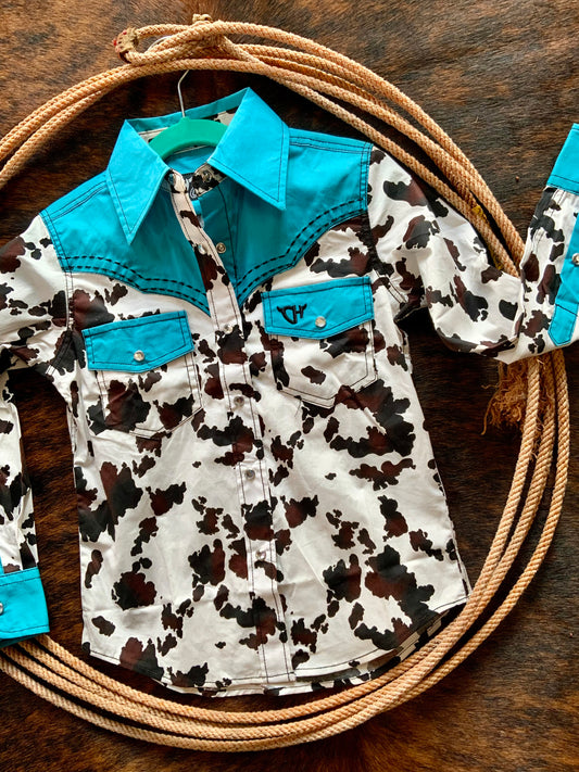 Western style snap up shirt for girls