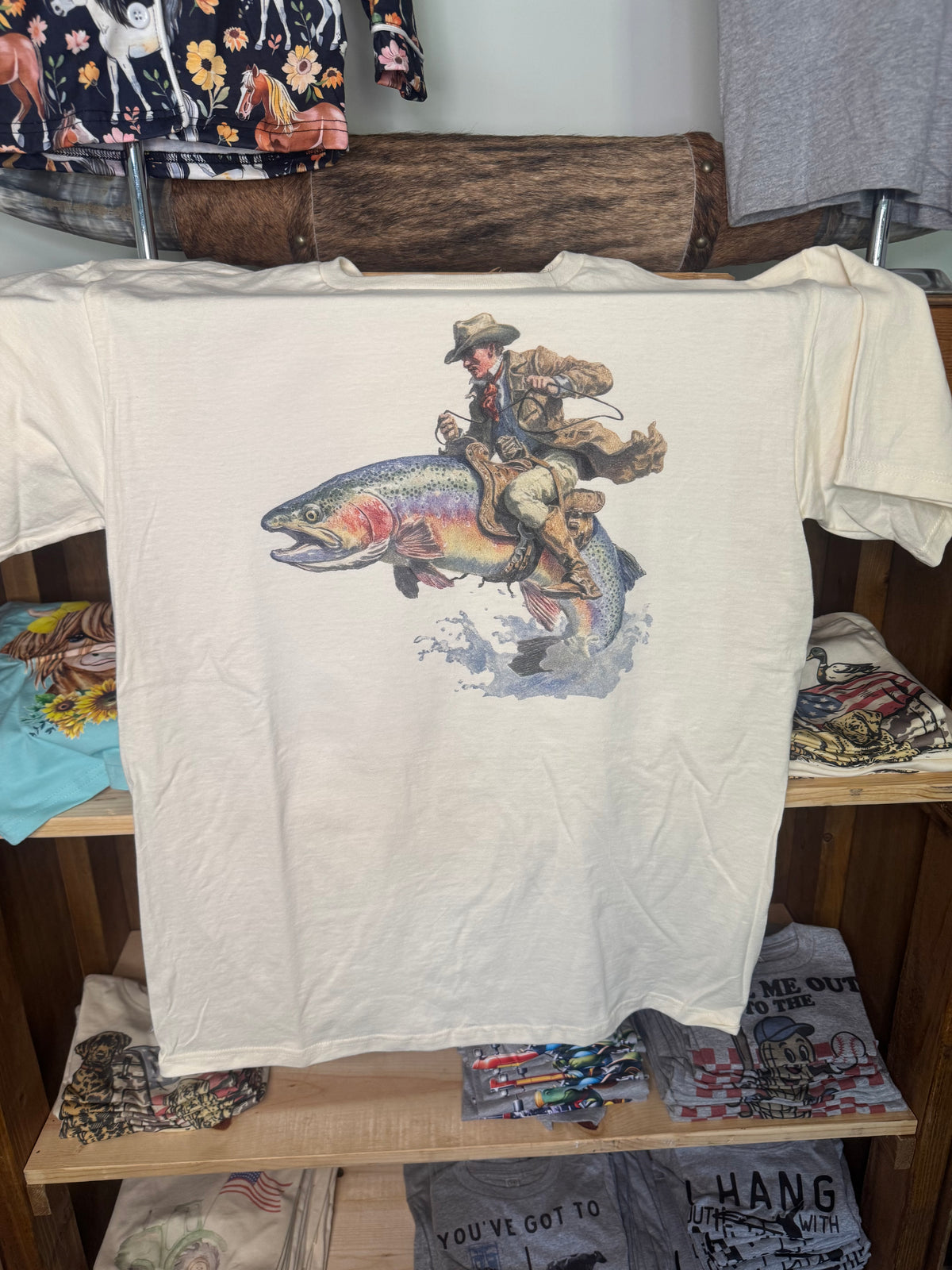 Cowboy Riding Trout Tshirt