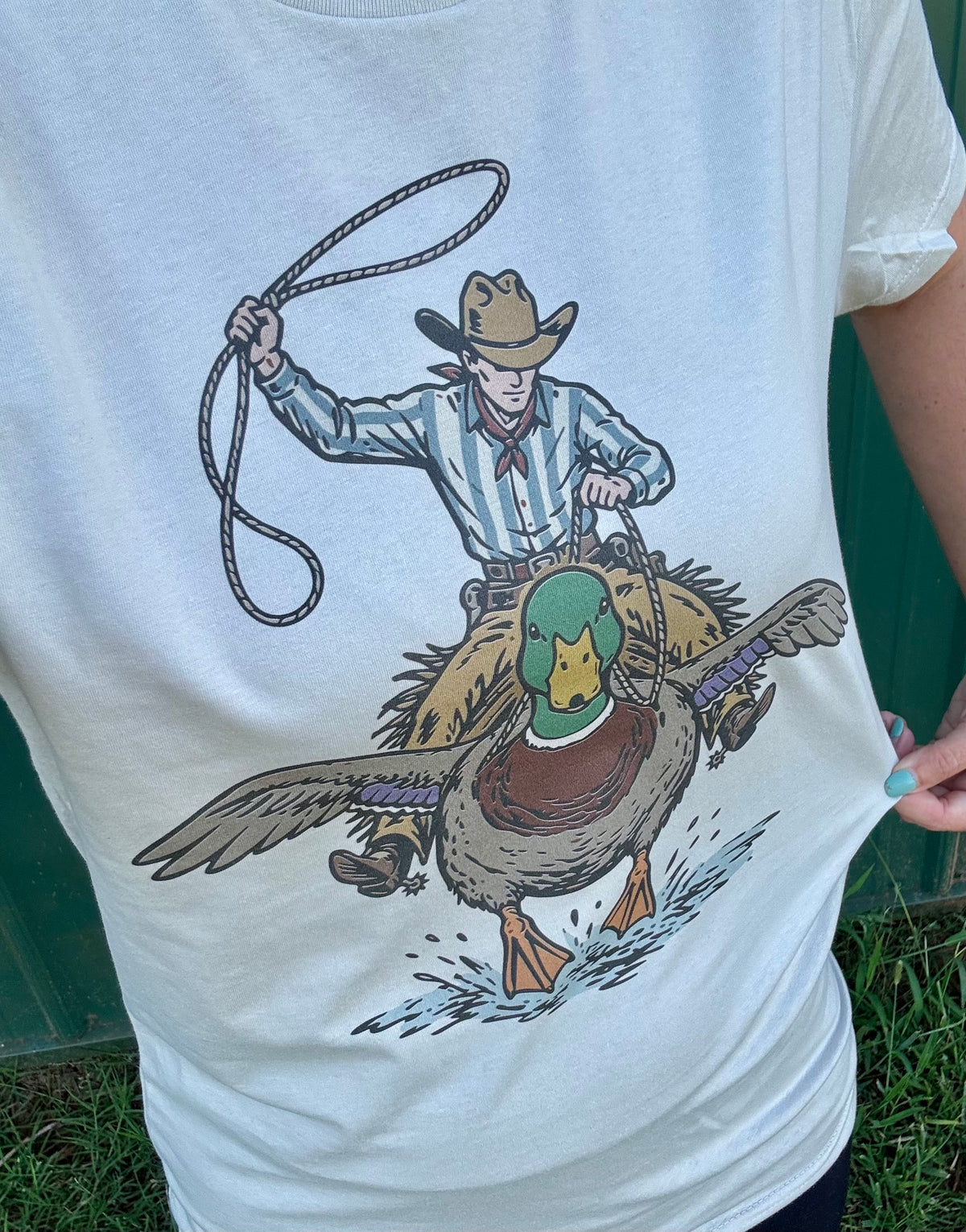 Cowboy Riding Mallard Tshirt