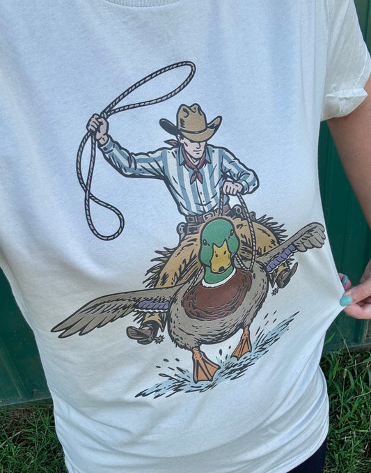 Cowboy Riding Mallard Tshirt
