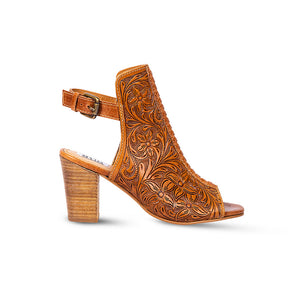 Monika Hand Tooled Leather Heels