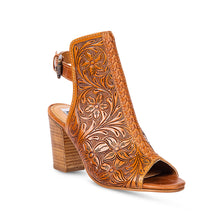 Load image into Gallery viewer, Monika Hand Tooled Leather Heels