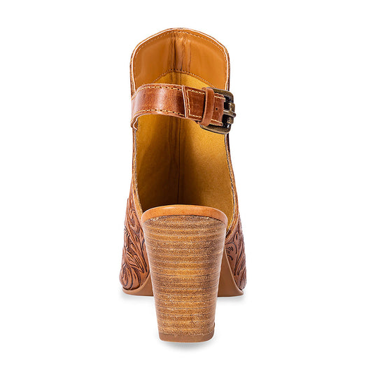 Monika Hand Tooled Leather Heels