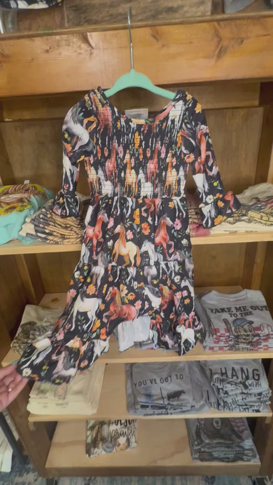 Black Horsing Around High Low Dress