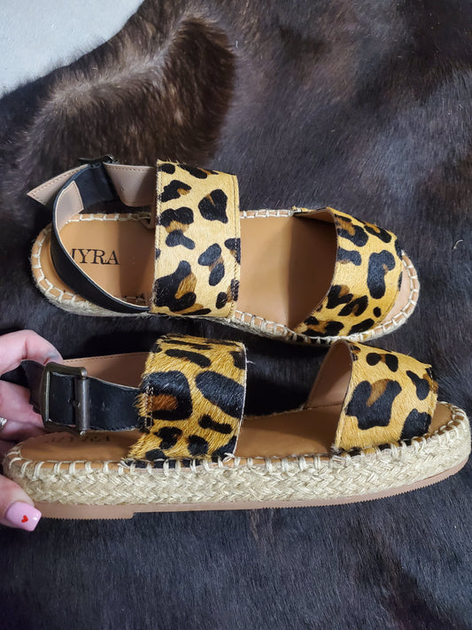 Womens Myra leopard espadrille sandals on sale
