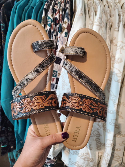Myra western style womens sandals