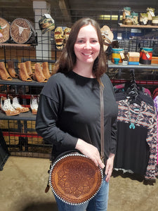 Boho Brown Round Bag